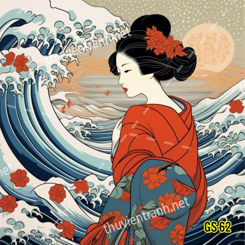 Tranh dán tường hoa cô gái Geisha Nhật Bản-GS-62 - Kết quả tìm kiếm tranh tường